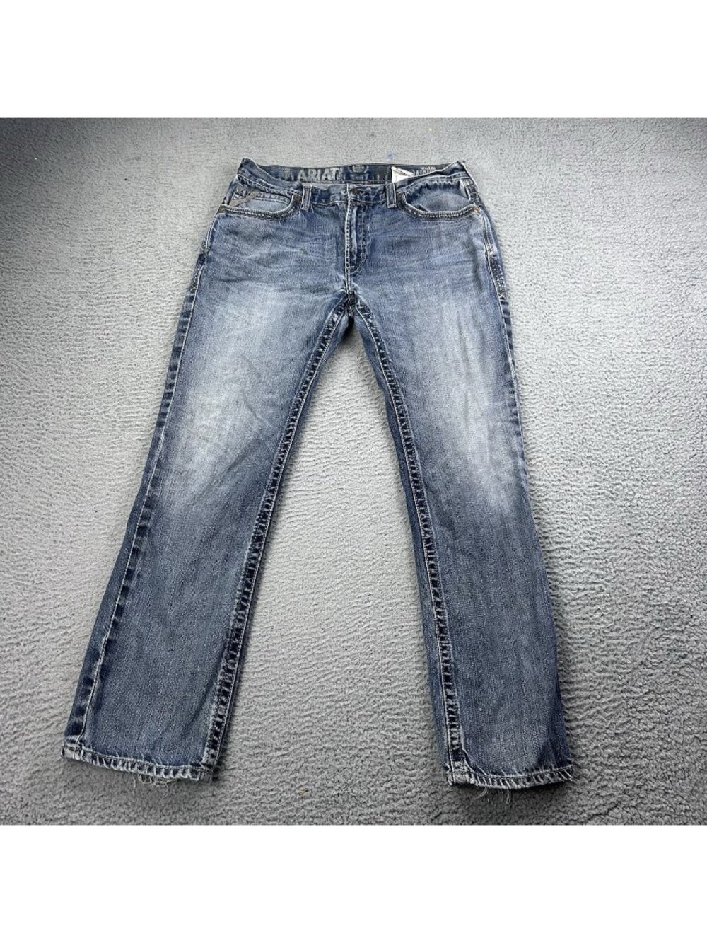Ariat M5 Slim Straight Mens Blue Jeans Size 35x34 Workwear Distressed
